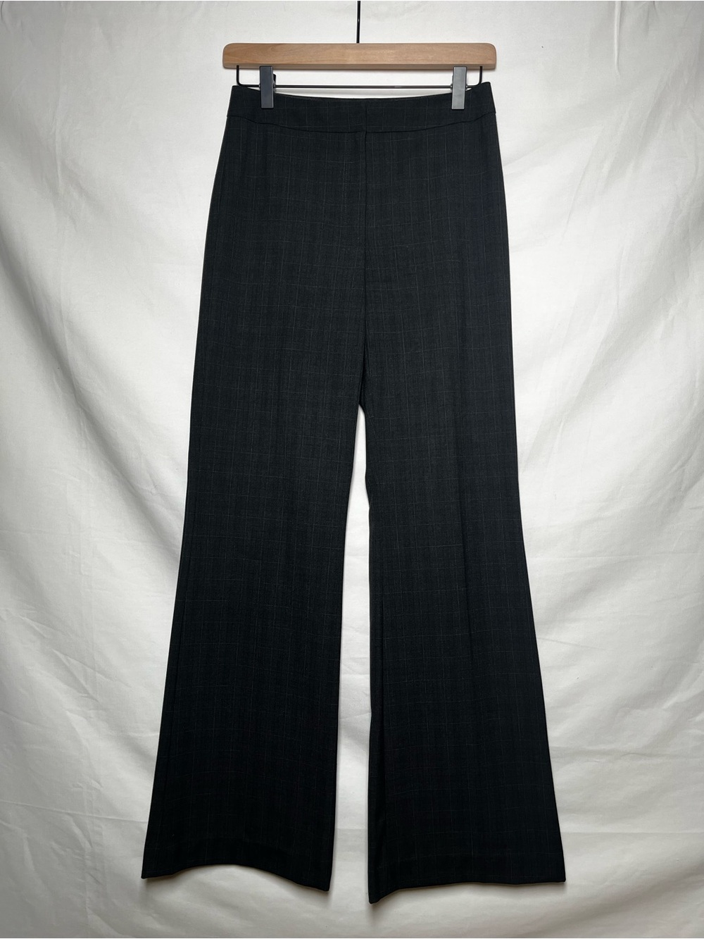 Antonio Melani Gray Plaid Wide Leg Tailored Trousers Size 0